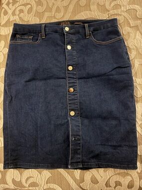 Dark Blue Button-Front jean skirt